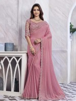 Pink Shimmer Silk Saree